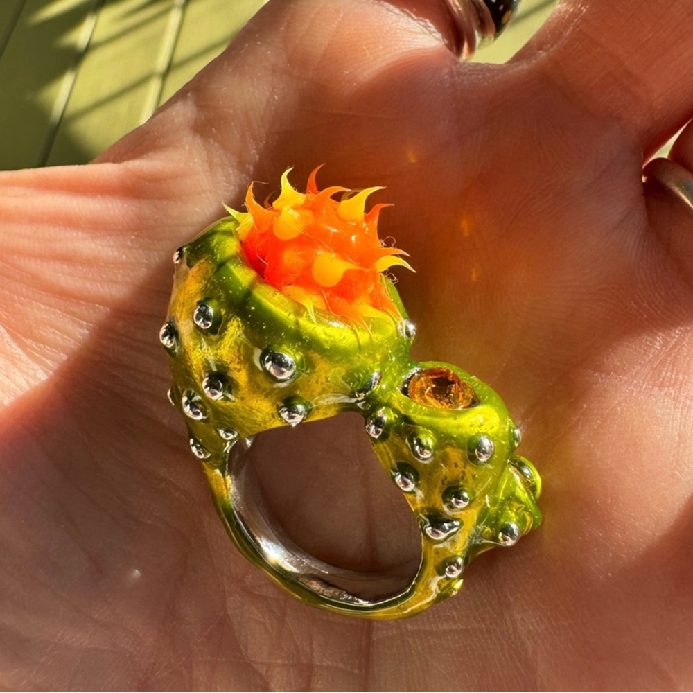 NEW Green Candy Pod Statement Ring